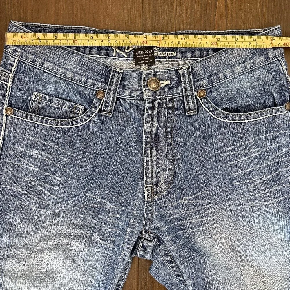 Royal Premium Jeans Men's 31x30‎ Straight Leg Distressed Embroidered Pockets